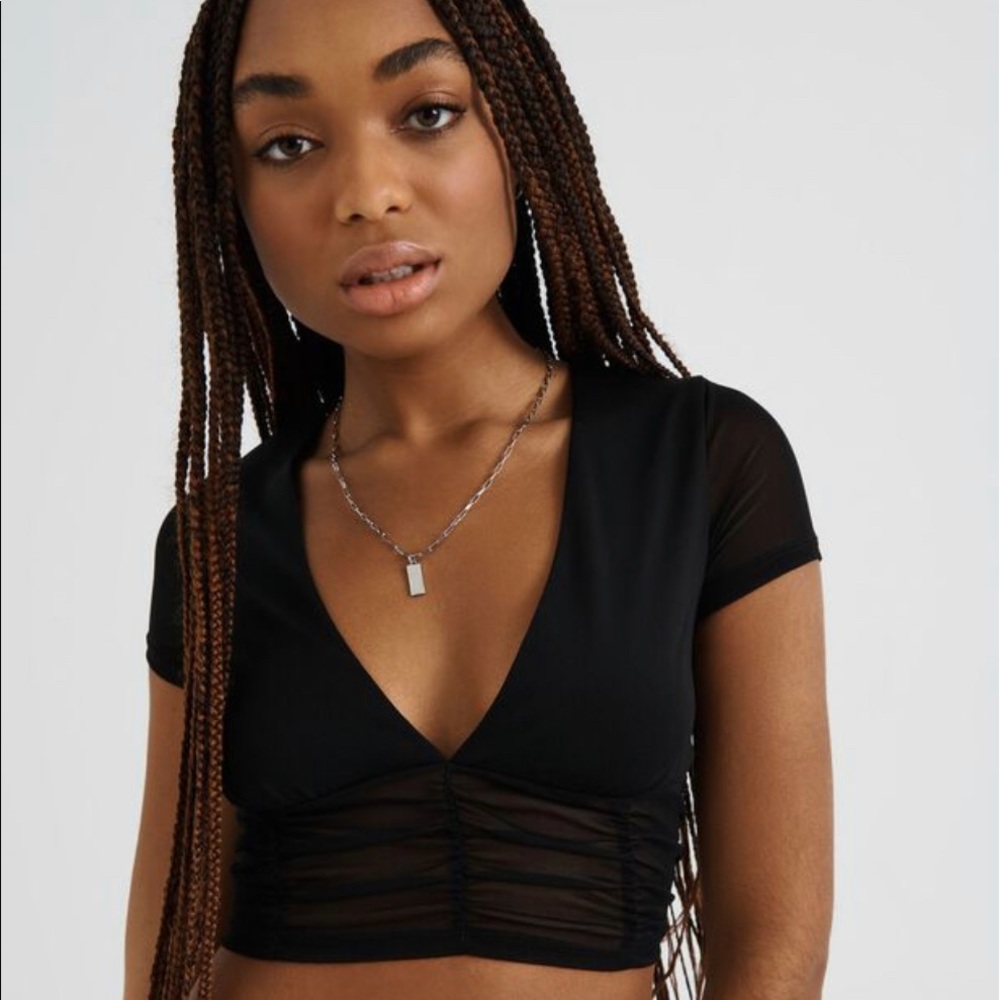 Garage “Shirred Mesh Tee”, Size; M